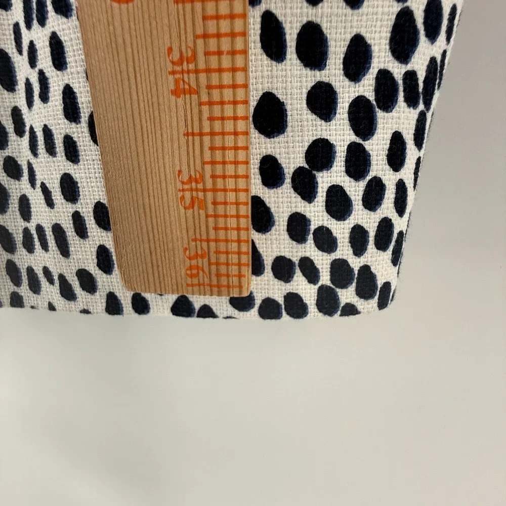 J Crew Textured Size 4 Weave Ink Ivory‎ Spot Dress Preppy Neutral Career Capsule